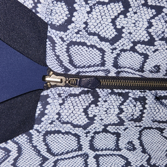 Stella & Dot Navy/Snake Print Reversible Bomber Jacket - S - Picture 5 of 9